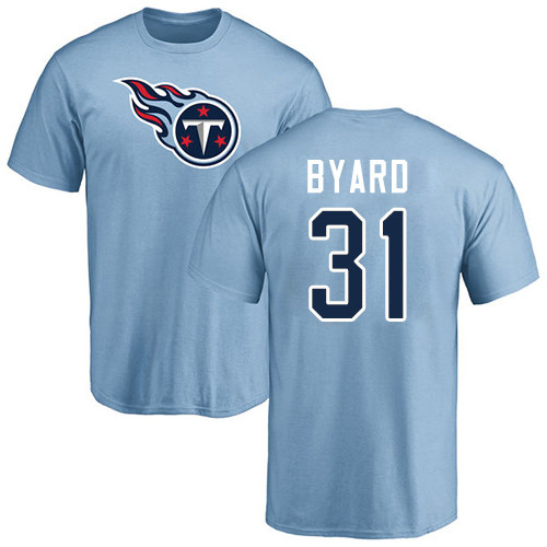 Tennessee Titans Men Light Blue Kevin Byard Name and Number Logo NFL Football #31 T Shirt
